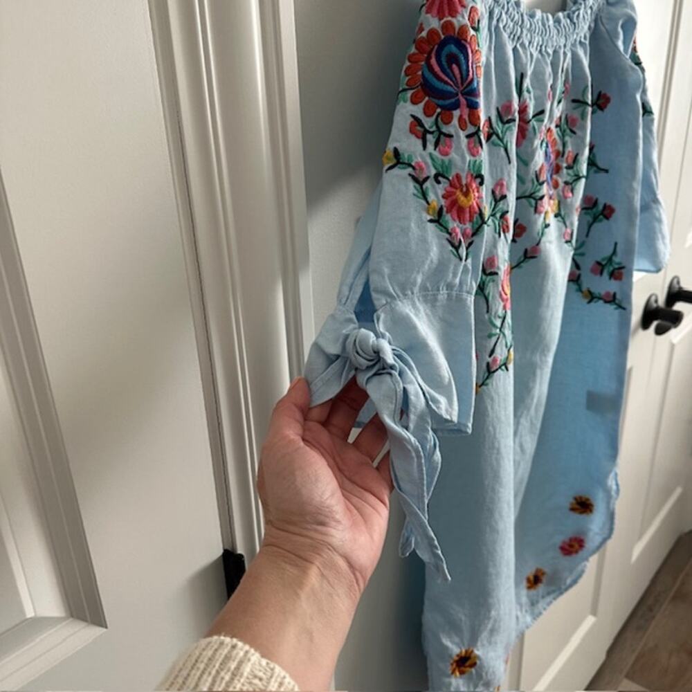 100% Linen Philosophy Republic Clothing Embroidered Dress Size: Small - Picture 7 of 11